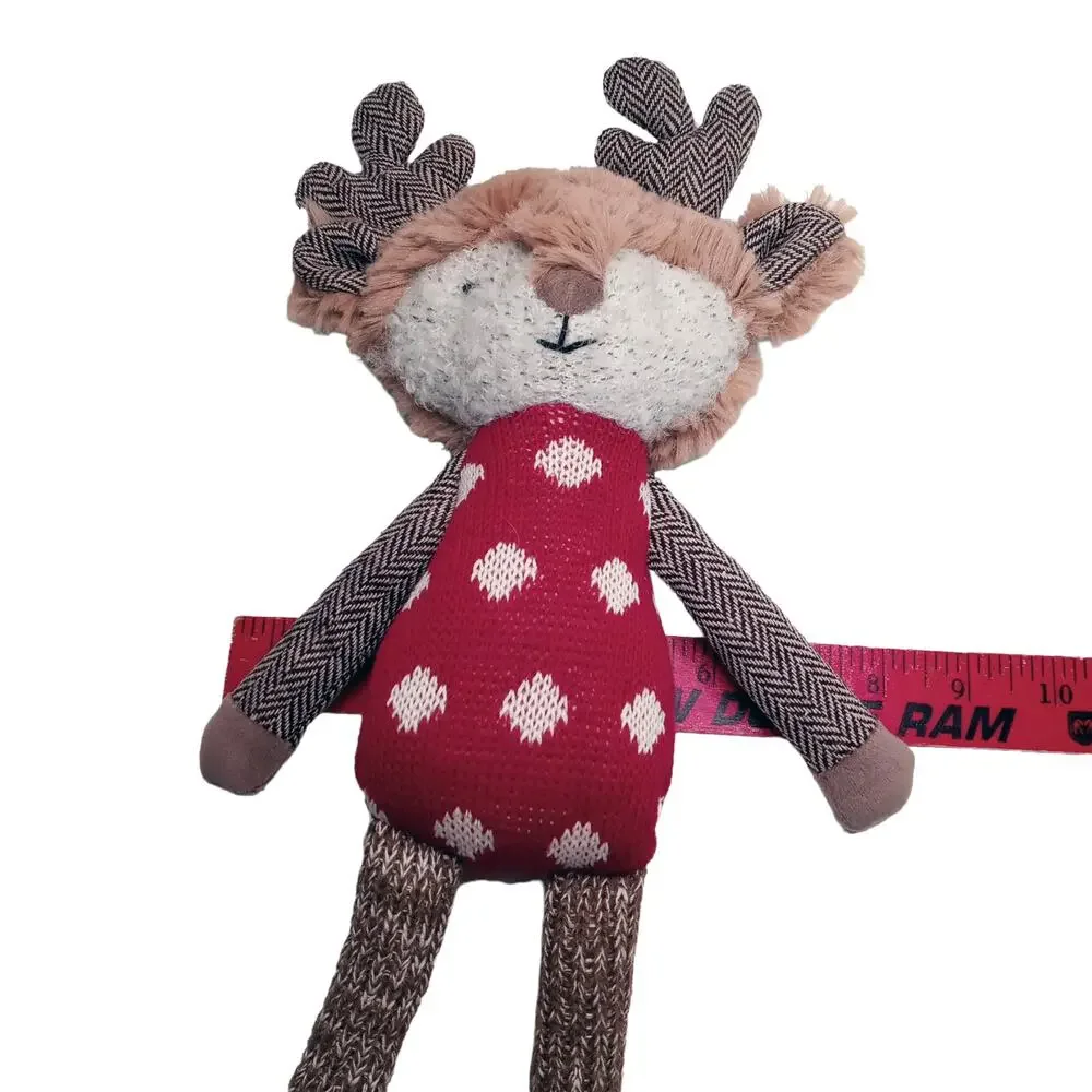 🎄🦌Anthropologie Sock Monkey🐒 Reindeer Moose Plush 15.5